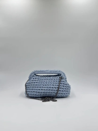 Clutch Glitter aperta con catena