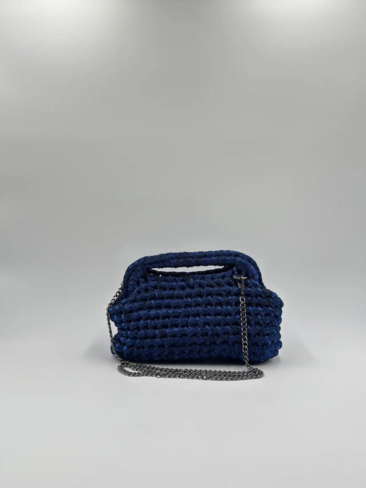 Clutch Glitter aperta con catena
