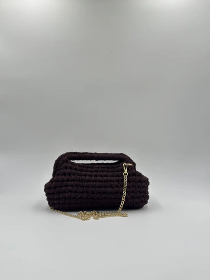 Clutch Glitter aperta con catena