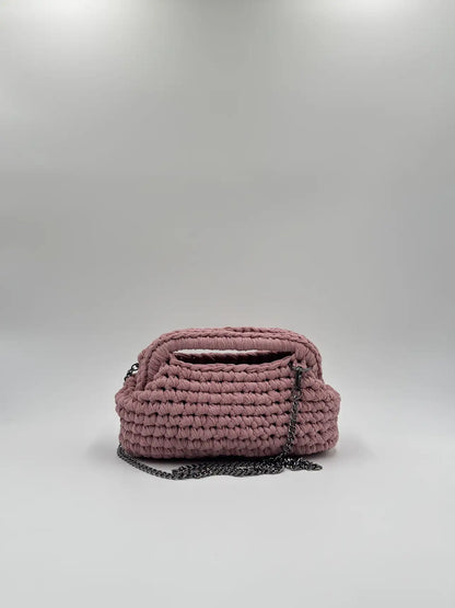 Clutch Glitter aperta con catena